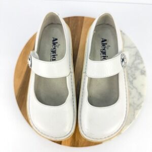 Alegria Paloma 34/4.5 White Leather Mary Jane Women Rocker Shoes Nursing Medical